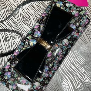 Betsey Johnson crossbody clutch bow
